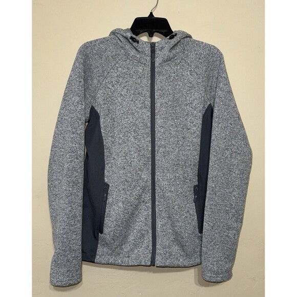 Naturals Reflections Sweater Woman’s Size M Fleece Lined Hooded Full Zip Grey - Picture 1 of 13